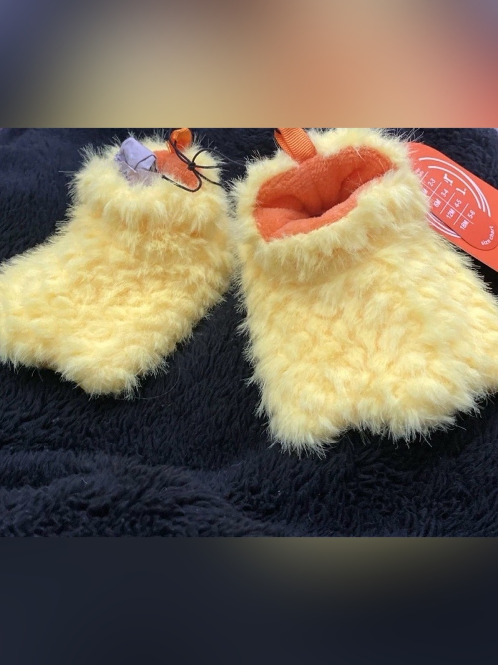 Yellow Plush Baby Booties - Soft Fuzzy Kids Slippers